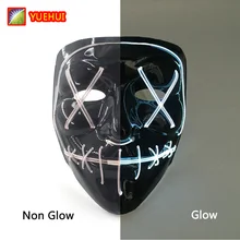 New LED Lighted Up Purge Mask Halloween Cosplay MasqueradeCarnival Party Costume Decoration Night Club Bars Glowing Mask
