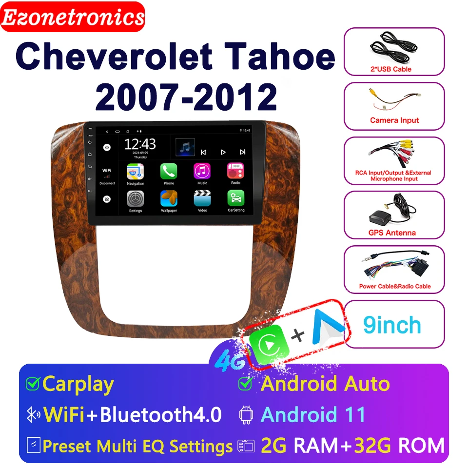 Ezonetronics 9 дюймов для Cheverolet Tahoe 2007-2012 Android 11 автомобильное радио стерео сенсорный экран GPS навигация Bluetooth USB плеер
Ezonetronics 9 дюймов для Cheverolet Tahoe 2007-2012 Android 11 автомобильное радио стерео сенсорный экран GPS навигация Bluetooth USB плеер