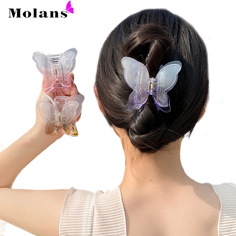 Molans Women's Gradient Double Layer Butterfly Hair Clip Sweet Simple Ponytail Female Claw Clip Acrylic Barrettes Headwear
Molans Women's Gradient Double Layer Butterfly Hair Clip Sweet Simple Ponytail Female Claw Clip Acrylic Barrettes Headwear