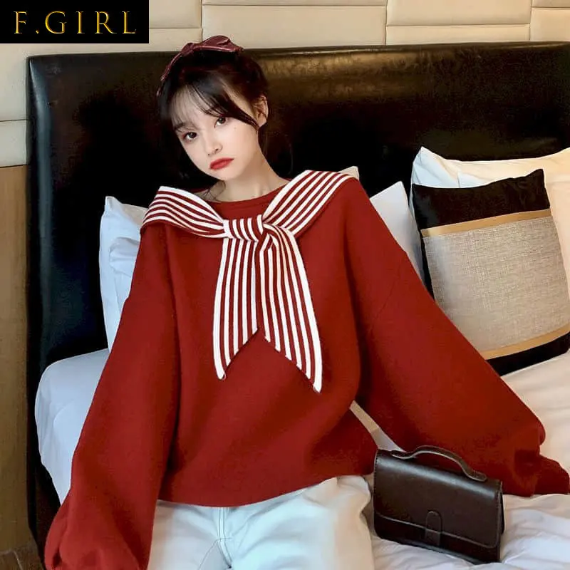 F GIRLS Autumn And Winter New Small Fresh Foreign Style Aging Design Feeling Loose Wind Bat Long Sleeve Sweater Top Women's Bow
F GIRLS Autumn And Winter New Small Fresh Foreign Style Aging Design Feeling Loose Wind Bat Long Sleeve Sweater Top Women's Bow