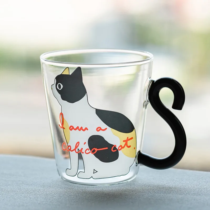 1PCS Cute Cat Glass Juice Coffee Cup Milk Tea Coffee Glass Mug Cat Tail Handle Cat Valentine's Day Lover Gifts Stainless Spoon
1PCS Cute Cat Glass Juice Coffee Cup Milk Tea Coffee Glass Mug Cat Tail Handle Cat Valentine's Day Lover Gifts Stainless Spoon