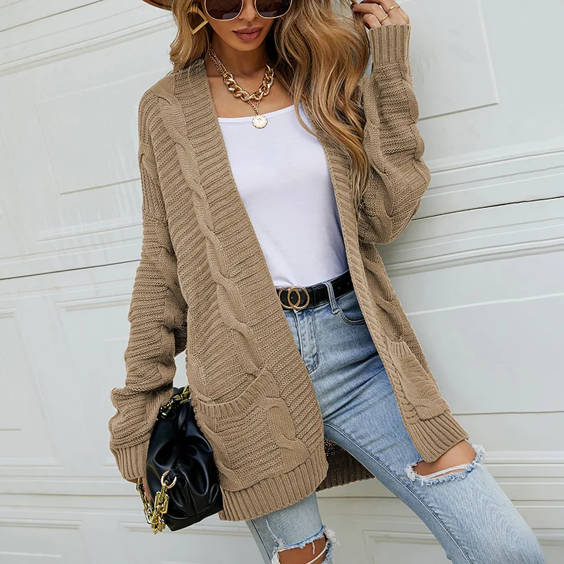Autumn and winter twist cardigan 2022 new women's loose mid-length knitted sweater women
Autumn and winter twist cardigan 2022 new women's loose mid-length knitted sweater women