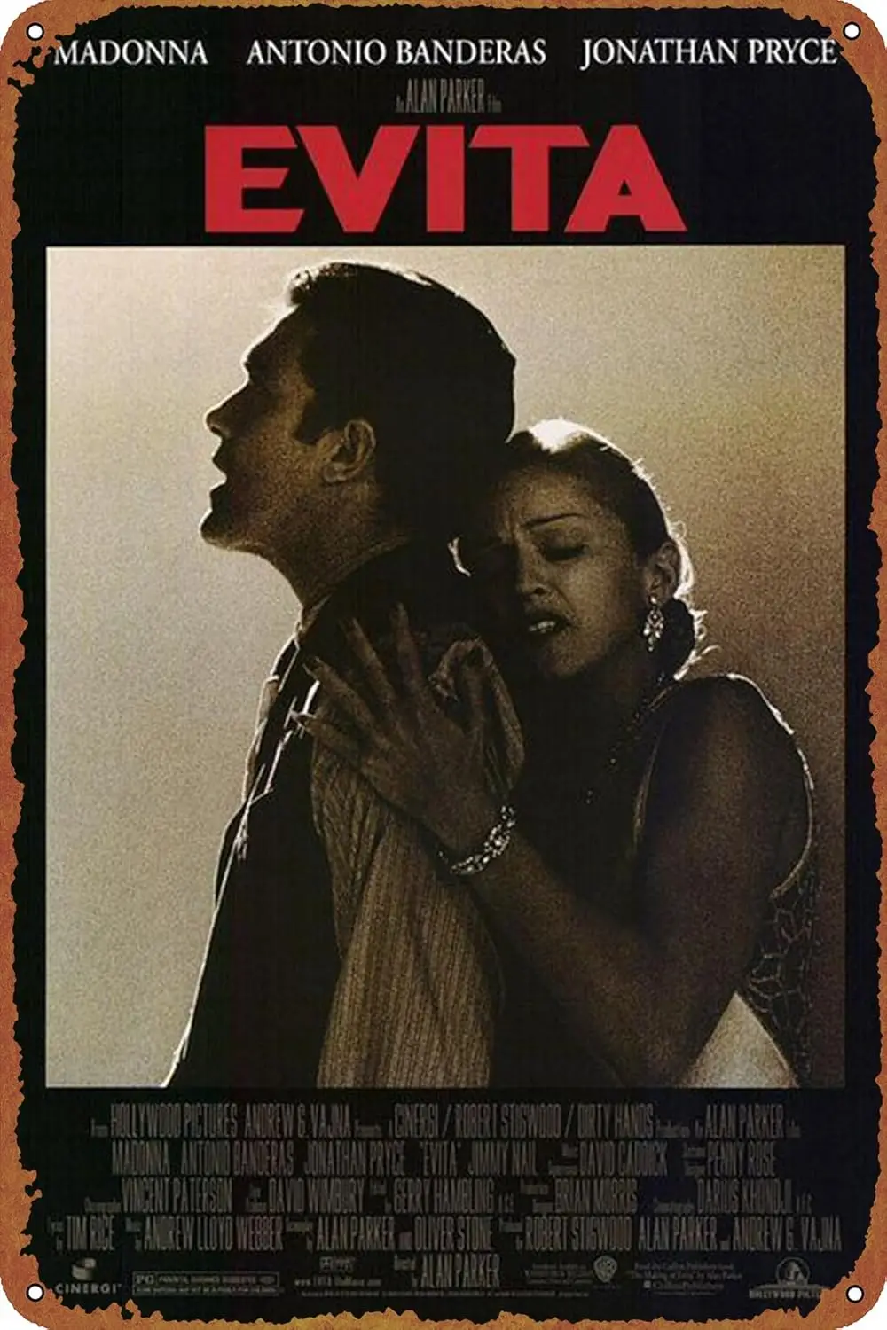 Evita Movie Poster Sign Металлическая жестяная вывеска Настенный художественный декор -