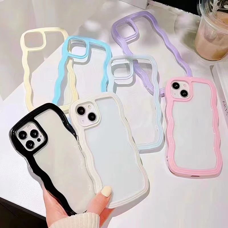 INS Candy Color Wave Edge Phone Case for IPhone 14 13 Max 12 11 Pro Shell for 13 Mini 12 Pro Max Shockproof Clear Silicone Cover
INS Candy Color Wave Edge Phone Case for IPhone 14 13 Max 12 11 Pro Shell for 13 Mini 12 Pro Max Shockproof Clear Silicone Cover