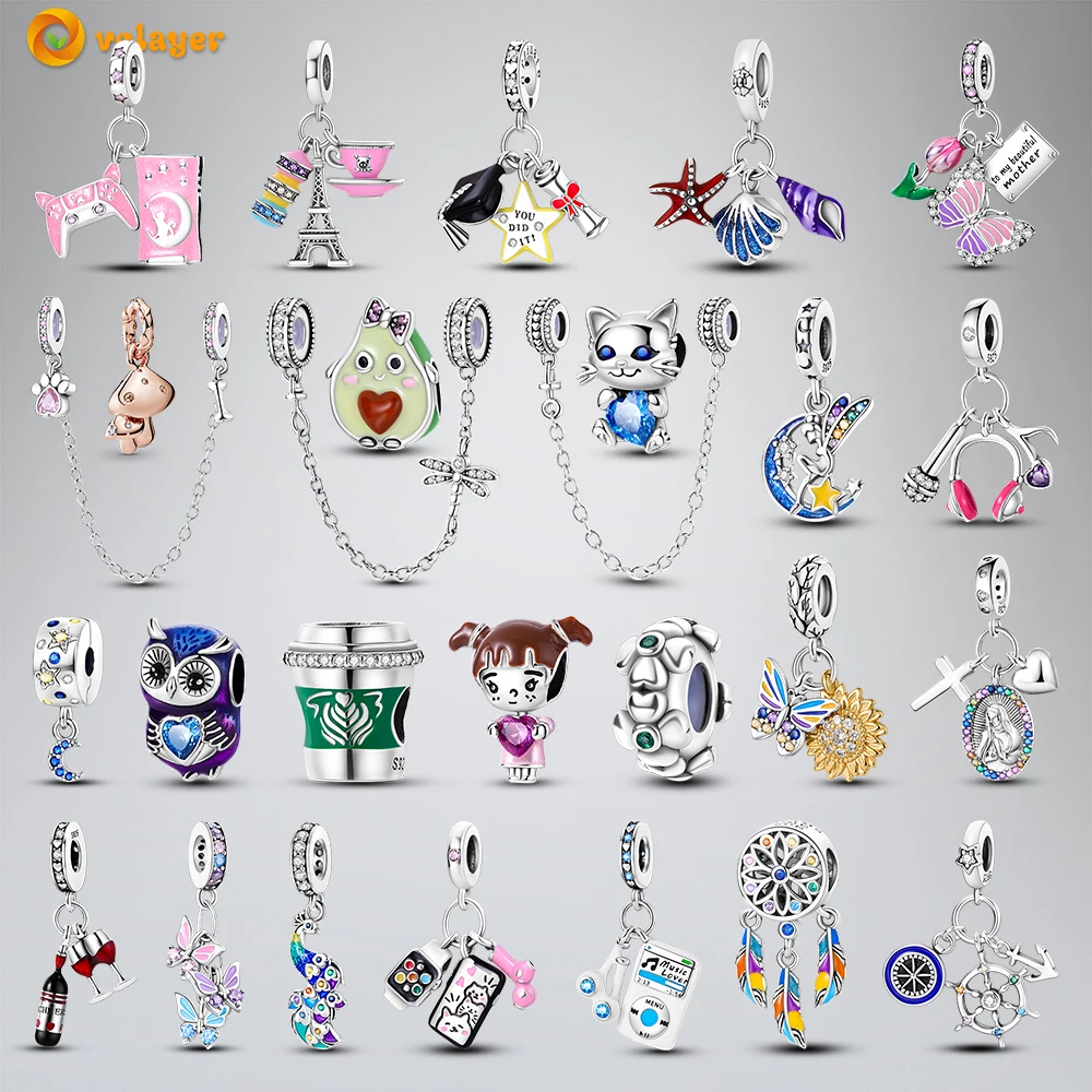 Volayer 925 Sterling Silver Beads Dragonfly Bee Avocado Girl Lucky Clover Sunflower Dangle CharmsFit Original Pandora Bracelets
Volayer 925 Sterling Silver Beads Dragonfly Bee Avocado Girl Lucky Clover Sunflower Dangle CharmsFit Original Pandora Bracelets