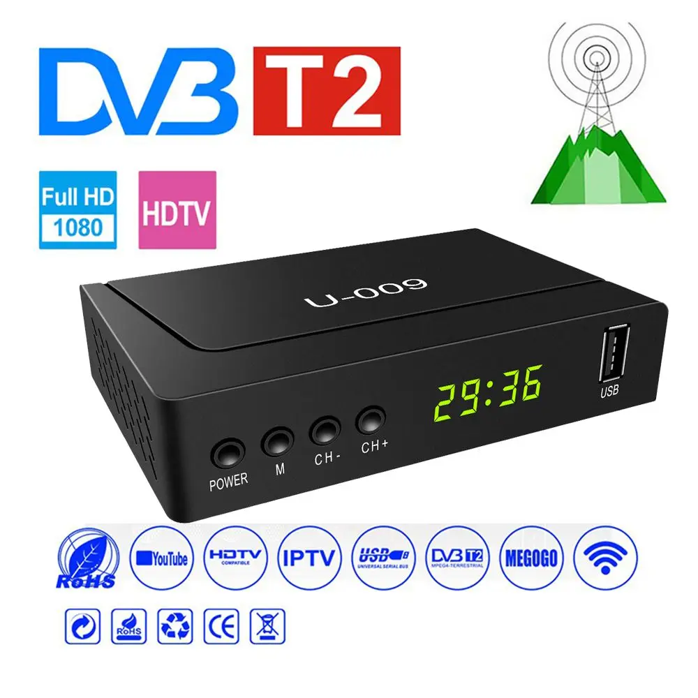 

Youtube HDTV 1080P MPG4 STB Satellite TV Receiver Set Top Box DVB-T2 Tuner Decoder