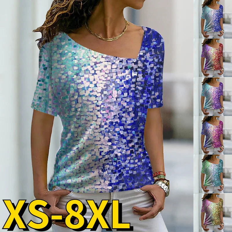 2022 Summer Women's 3D Printing Tee Shirt V-Neck Casual Female Daily Pullover New Design Elegant Tops Loose Comfort Clothing
2022 Summer Women's 3D Printing Tee Shirt V-Neck Casual Female Daily Pullover New Design Elegant Tops Loose Comfort Clothing