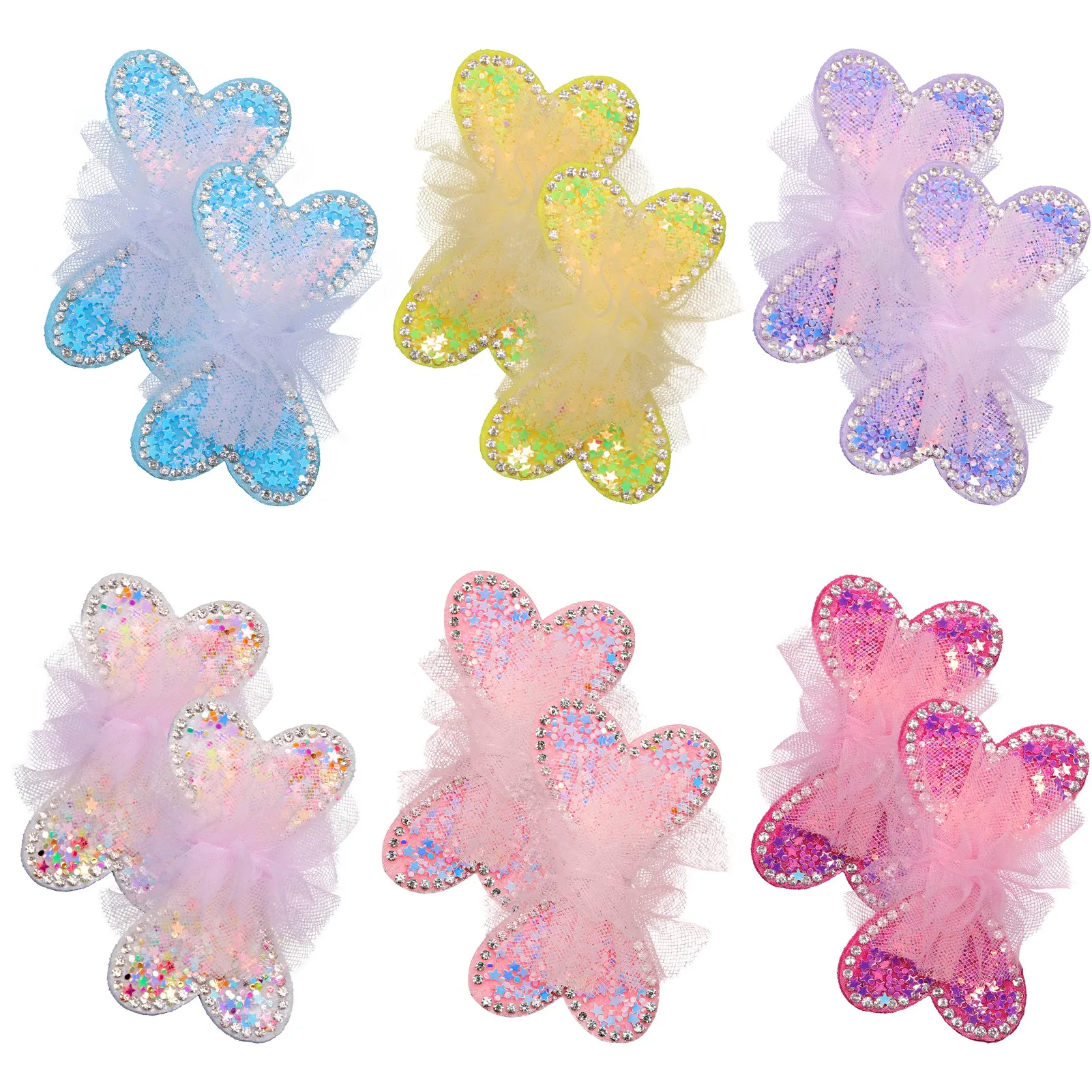 12 Pc 6 Pair New Butterfly Mesh Bright Diamond Hair Clip Girls Princess Handmade Hairgrips Party Dance Headwear Birthday Gifts
12 Pc 6 Pair New Butterfly Mesh Bright Diamond Hair Clip Girls Princess Handmade Hairgrips Party Dance Headwear Birthday Gifts