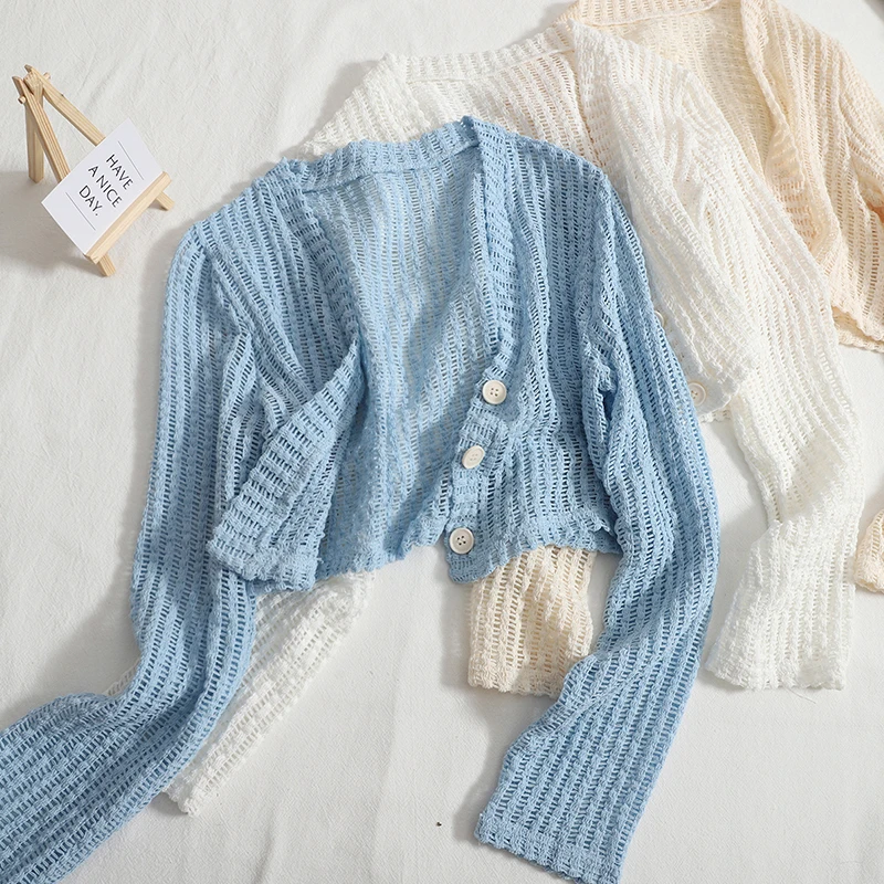 Women cardigans 2022 spring summer new sweet short solid color cardigan women's outer wear sunscreen knitted slim tops
Women cardigans 2022 spring summer new sweet short solid color cardigan women's outer wear sunscreen knitted slim tops