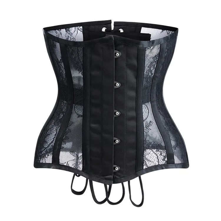 

Girdle Thin Hourglass Waist Trainer Corset Underbust Gothic Lace Bustiers Corsets Women Slimming Modeling Strap 14 Steel Bones