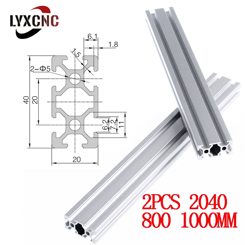 2PCS 2040 Aluminum Profile European Standard Linear Rail 2040 Extrusion Frame For CNC 3D Printer 6mm T-Slot 600mm 800mm 1000mm
2PCS 2040 Aluminum Profile European Standard Linear Rail 2040 Extrusion Frame For CNC 3D Printer 6mm T-Slot 600mm 800mm 1000mm