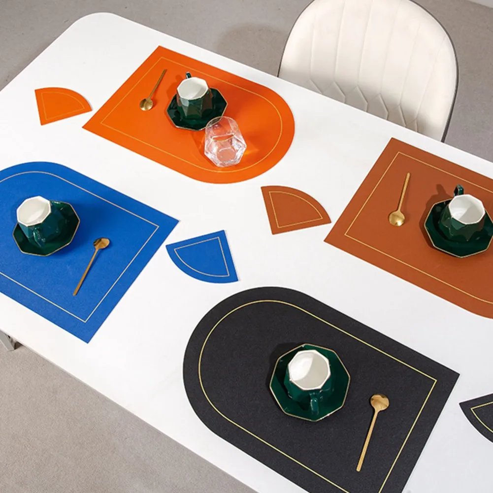 PU Leather Placemat Table Mat Tableware Pad Waterproof Heat Insulation Non-Slip Placemat Soft Black Brown Washable Bowl Coaster
PU Leather Placemat Table Mat Tableware Pad Waterproof Heat Insulation Non-Slip Placemat Soft Black Brown Washable Bowl Coaster