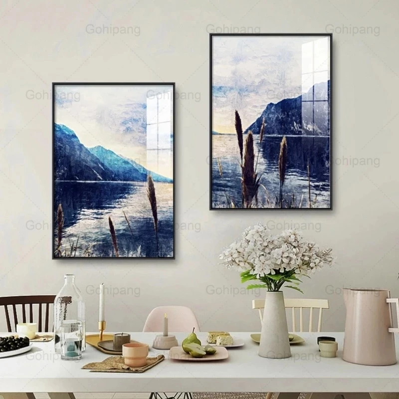 Navy Blue Moutain Landscape Oil Painting On Canvas Prints Lakeside Scenery Art Posters Aestheic Pictures Room Wall Decoration
Navy Blue Moutain Landscape Oil Painting On Canvas Prints Lakeside Scenery Art Posters Aestheic Pictures Room Wall Decoration