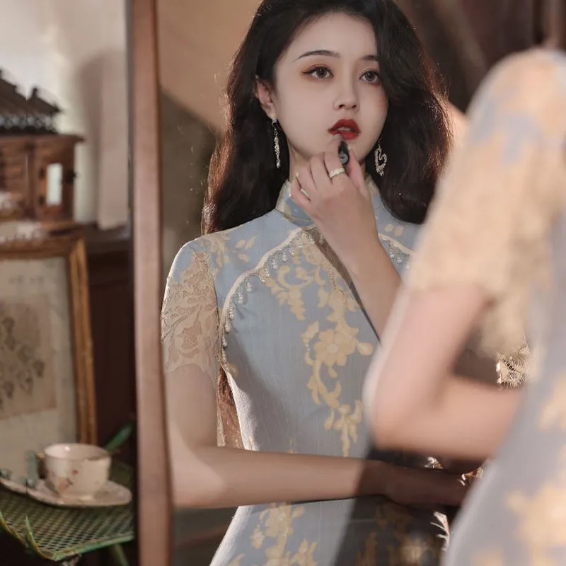 Женское облегающее платье Ципао в стиле ретро, современные элегантные платья для женщин, длинная кружевная молодежная юбка в китайском стиле, вечерняя празднивечерние Ципао
Женское облегающее платье Ципао в стиле ретро, современные элегантные платья для женщин, длинная кружевная молодежная юбка в китайском стиле, вечерняя празднивечерние Ципао