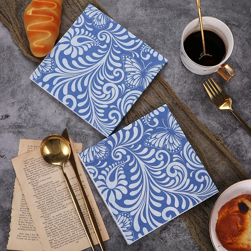 New Chinese Colorful Napkins Blue Printing Paper Napkins Wedding Paper Butterfly Bone Bart Paper Food Grade Paper Towel 2 Ply 33
New Chinese Colorful Napkins Blue Printing Paper Napkins Wedding Paper Butterfly Bone Bart Paper Food Grade Paper Towel 2 Ply 33