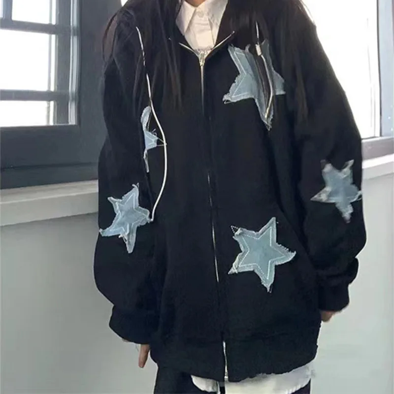 Модные Винтажные толстовки Y2k на молнии для пар, в стиле Харадзюку, в стиле хип-хоп, со звездами, в готическом стиле, уличная одежда, Свободные Лоскутные Топы, пальто
Модные Винтажные толстовки Y2k на молнии для пар, в стиле Харадзюку, в стиле хип-хоп, со звездами, в готическом стиле, уличная одежда, Свободные Лоскутные Топы, пальто