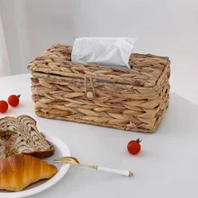 Mifuny Wovens Tissue Boxes Countryside Style Grass Woven Tissue Basket Water Gourd Grass Household Tabletop Decoration Paper Box