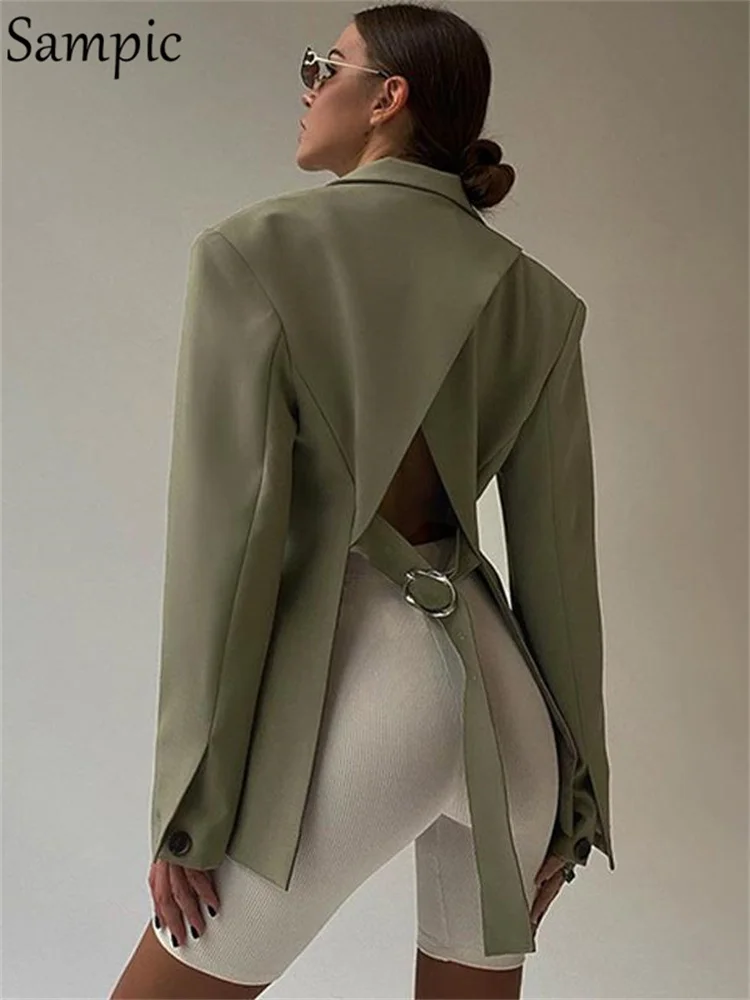 Sampic Office Lady Oversized Blazers 2022 Autumn Winter Women Sexy Backless Loose Open Stitch Elegant Jacket Coat Fashion Outfit
Sampic Office Lady Oversized Blazers 2022 Autumn Winter Women Sexy Backless Loose Open Stitch Elegant Jacket Coat Fashion Outfit