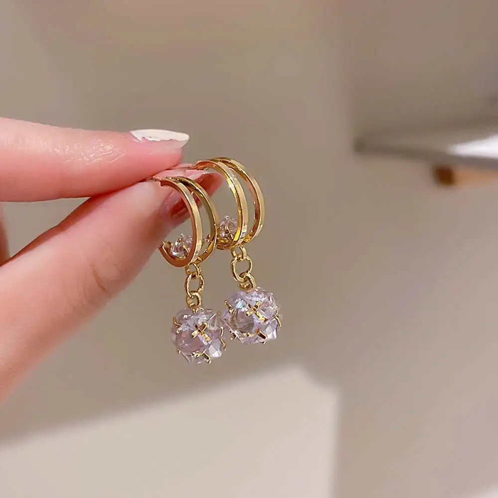 Metal Ear Hook Zirconium Ball Pendant Drop Earrings For Women Korean Fashion Jewelry Party Girls Luxury Ear Accessories
Metal Ear Hook Zirconium Ball Pendant Drop Earrings For Women Korean Fashion Jewelry Party Girls Luxury Ear Accessories