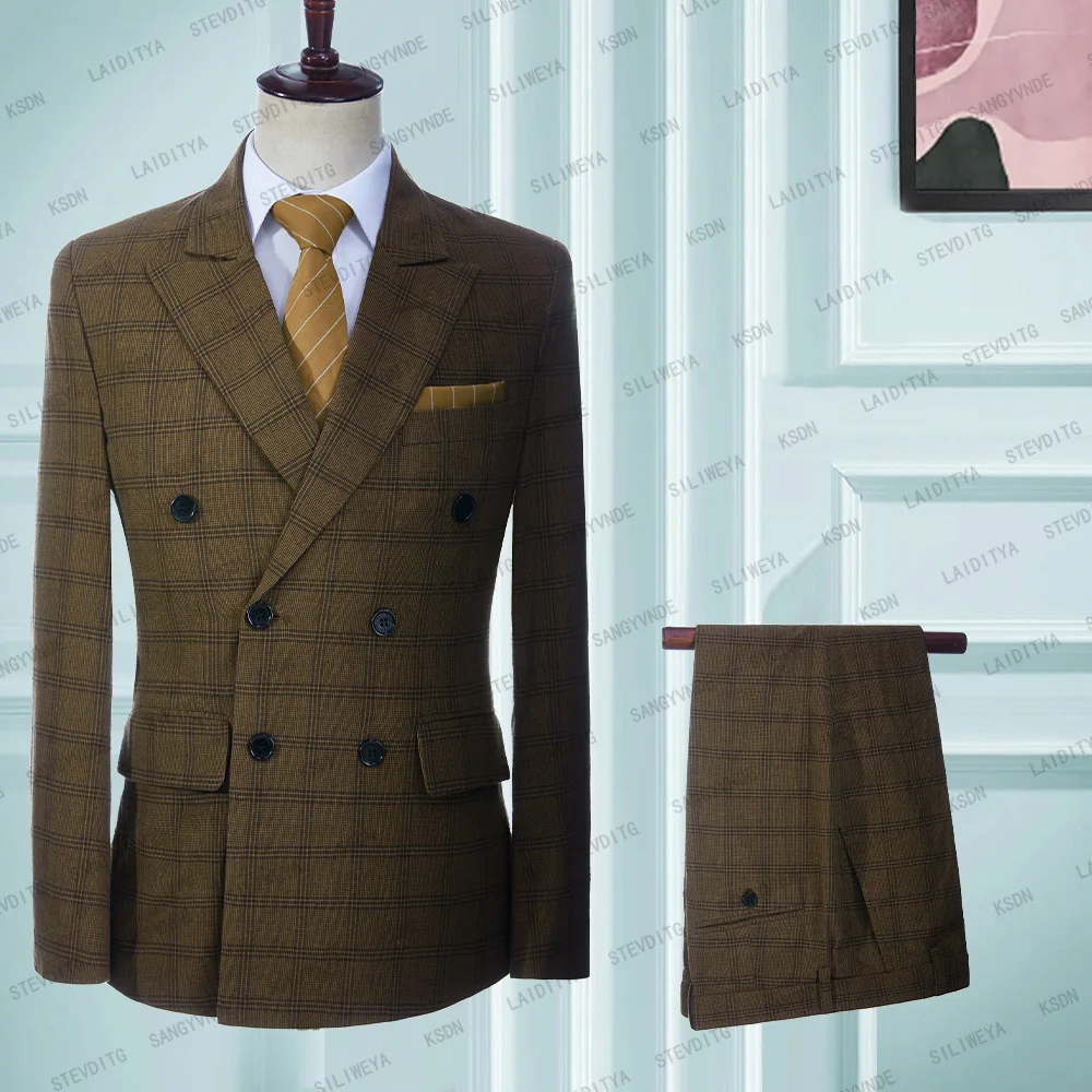 2023 Boutique Peak Lape официальный деловой мужской костюм из двух предметов свадебное платье для жениха клетчатый костюм для выступлений (пиджак + брюки) 
2023 Boutique Peak Lape официальный деловой мужской костюм из двух предметов свадебное платье для жениха клетчатый костюм для выступлений (пиджак + брюки)