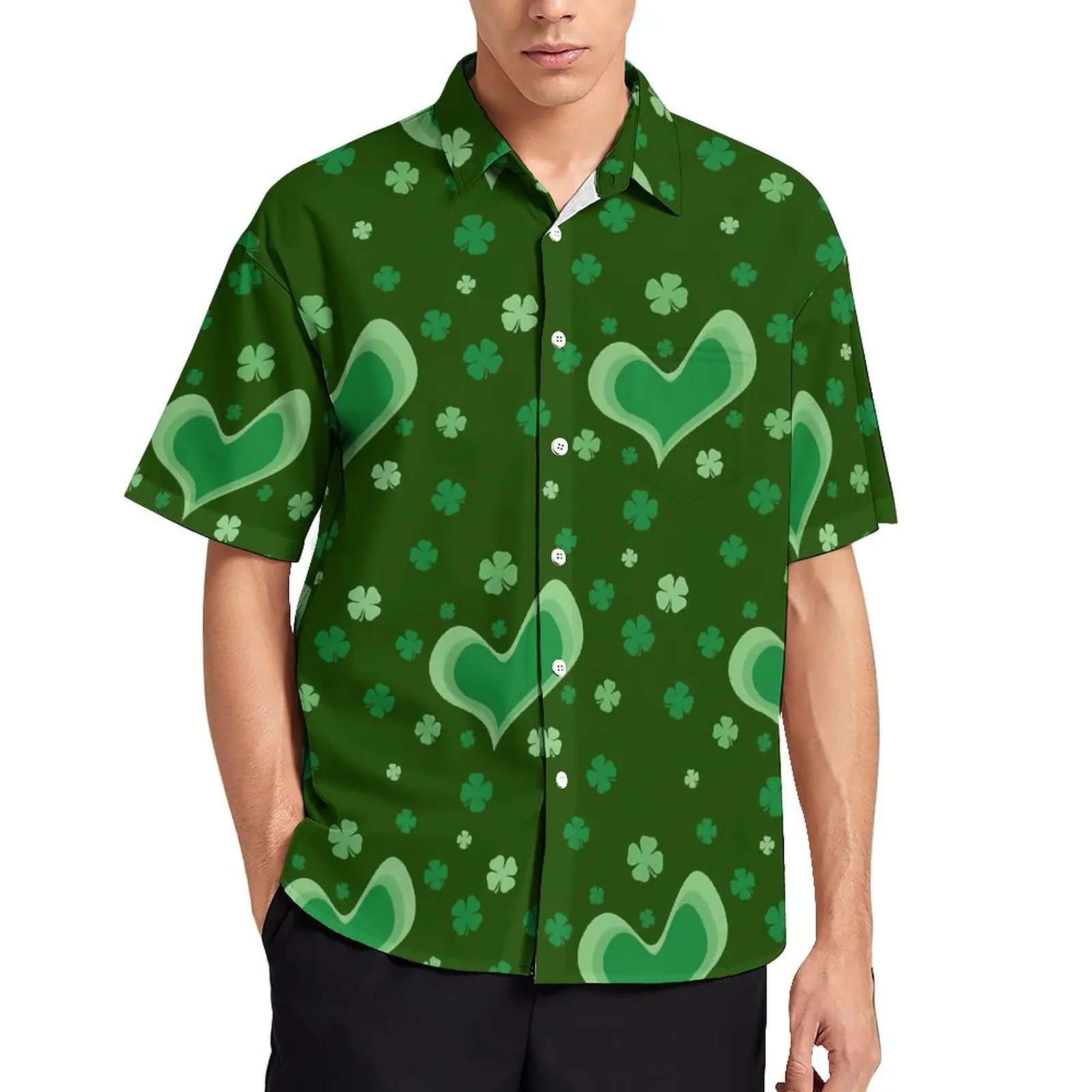 Green Hearts Print Casual Shirts St Patrick's Day Vacation Shirt Summer Fashion Blouses Mens Print Large Size
Green Hearts Print Casual Shirts St Patrick's Day Vacation Shirt Summer Fashion Blouses Mens Print Large Size