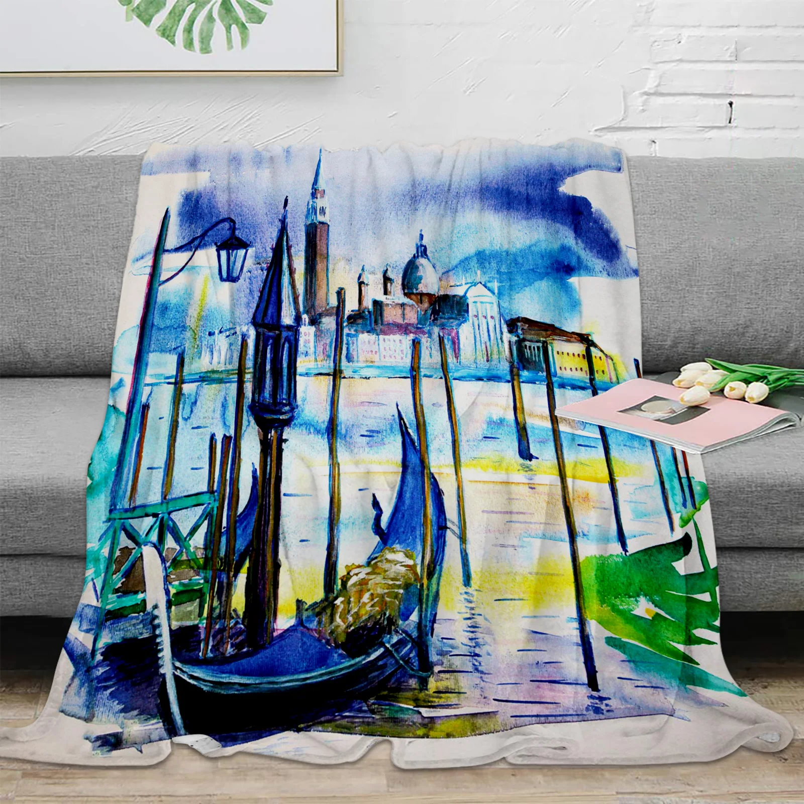 Теплое фланелевое одеяло из микрофибры для спальни 
Теплое фланелевое одеяло из микрофибры для спальни