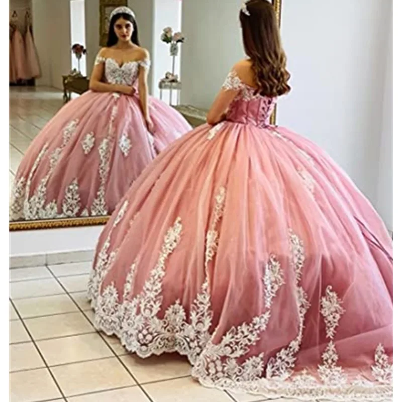 Милое вечернее платье Quinceanera для выпускного вечера роскошное кружевное бальное платье с открытыми плечами 16 цветов Vestidos размера плюс
Милое вечернее платье Quinceanera для выпускного вечера роскошное кружевное бальное платье с открытыми плечами 16 цветов Vestidos размера плюс
