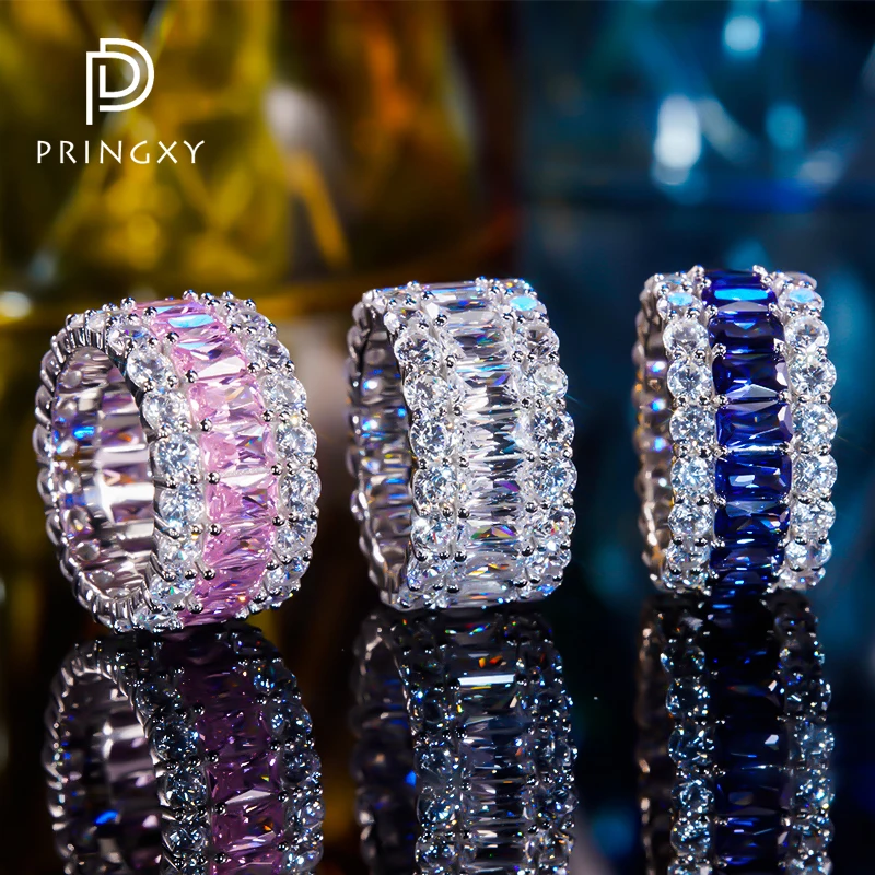 PRINGXY Luxury Three-Row Ring Fashion Full Circle Square Diamond Line Color Fashion Jewelry Index Finger Party Gift
PRINGXY Luxury Three-Row Ring Fashion Full Circle Square Diamond Line Color Fashion Jewelry Index Finger Party Gift