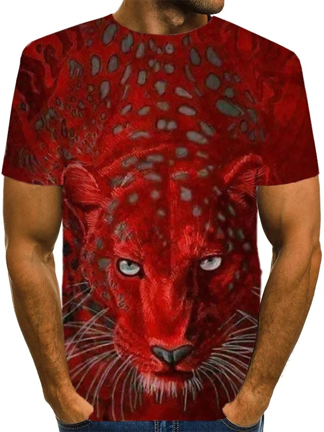 2023 Summer Men's Printed Casual Crew Neck Short Sleeve T-Shirt Lion Tiger Eagle Wolf 3D Printed T Shirt
2023 Summer Men's Printed Casual Crew Neck Short Sleeve T-Shirt Lion Tiger Eagle Wolf 3D Printed T Shirt