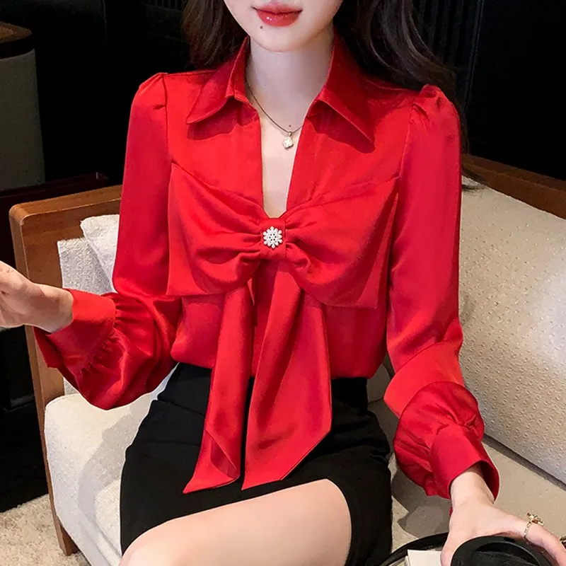 2022 Spring Bow Blouse Women Long Sleeve Chiffon Shirt Tops Woman Clothes Womens Shirts
2022 Spring Bow Blouse Women Long Sleeve Chiffon Shirt Tops Woman Clothes Womens Shirts
