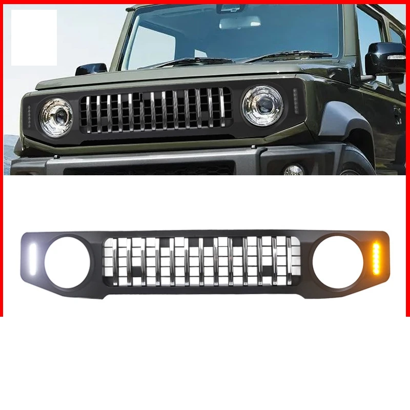 Racing Grills with LED Lamps for Suzuki Jimny JB64 JB74 2018-2020 Car Front Kidney Grille Mesh Black Grille Cover Accessories
Racing Grills with LED Lamps for Suzuki Jimny JB64 JB74 2018-2020 Car Front Kidney Grille Mesh Black Grille Cover Accessories