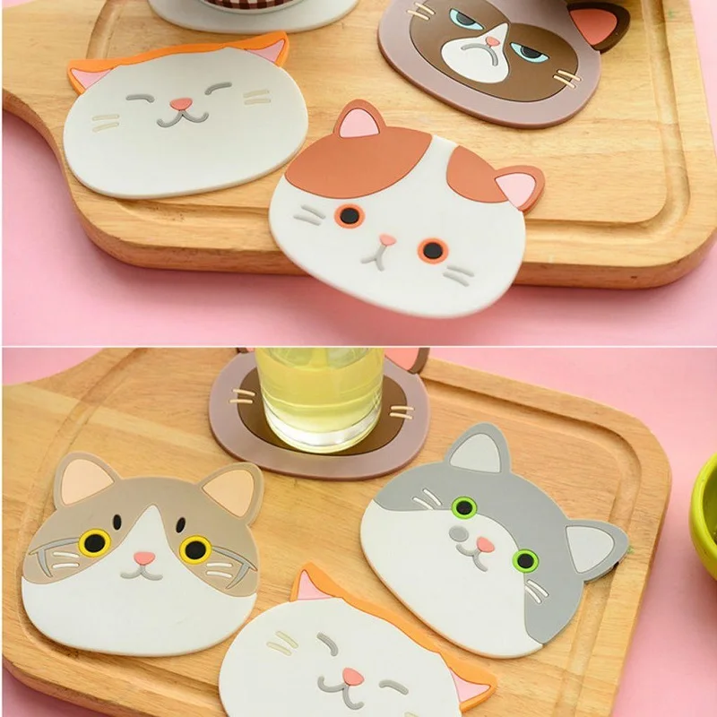 6PCS New Arrivals Cute Silicone Cartoon Cat Coaster Cup Placemat Beverage Pot Pan Holder Pad
6PCS New Arrivals Cute Silicone Cartoon Cat Coaster Cup Placemat Beverage Pot Pan Holder Pad