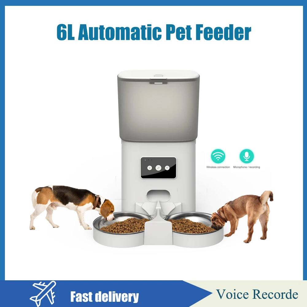 6L Smart Pet Feeder WIFI APP Timing Quantitative Dog Double Bowl Food Dispenser For Cats And Dogs Stainless Steel Bowl Feeder
6L Smart Pet Feeder WIFI APP Timing Quantitative Dog Double Bowl Food Dispenser For Cats And Dogs Stainless Steel Bowl Feeder