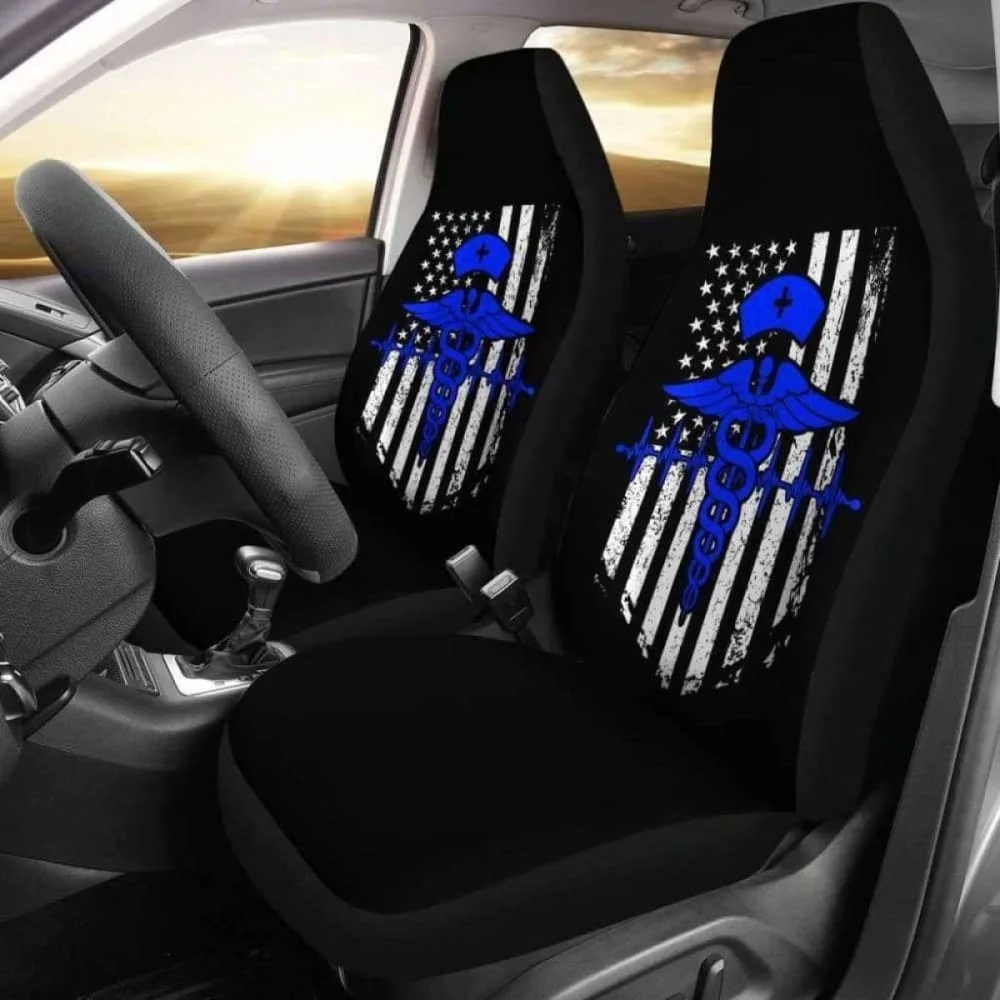 Nurse Flag Blue Symbol Car Seat Covers Pack of 2 Universal Front Seat Protective Cover
Nurse Flag Blue Symbol Car Seat Covers Pack of 2 Universal Front Seat Protective Cover