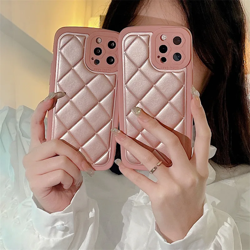 Simple Pink Rhombic Phone Case for IPhone11 12 13 Pro Max X XR 7 8Plus Cover Transparent IPhone Case Fall Protection Case
Simple Pink Rhombic Phone Case for IPhone11 12 13 Pro Max X XR 7 8Plus Cover Transparent IPhone Case Fall Protection Case