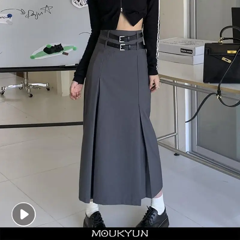 MOUKYUN Vintage Belt Long Skirt Women Spring 90s Aesthetic Streetwear Y2K Skirts Korean Elegant High Waist Slim Pleated Skirts
MOUKYUN Vintage Belt Long Skirt Women Spring 90s Aesthetic Streetwear Y2K Skirts Korean Elegant High Waist Slim Pleated Skirts