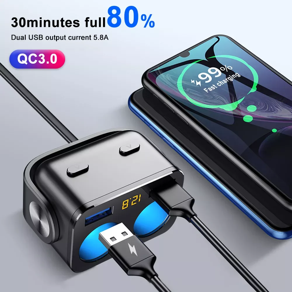 Accesorios moto Cigarette Lighter Socket Splitter Charger 12V Dual USB QC 3.0 Quick Charge Auto Cigarette Lighter Sockets Power
Accesorios moto Cigarette Lighter Socket Splitter Charger 12V Dual USB QC 3.0 Quick Charge Auto Cigarette Lighter Sockets Power