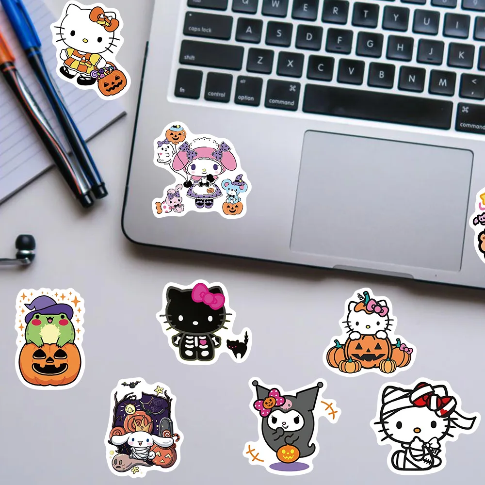 52 шт. наклейки с граффити на Хэллоуин Helllo Kitty милые Sanrio для багажа ноутбука