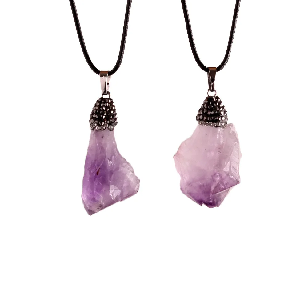 Reiki Natural Purple Crystal Semi-precious Stones Pendant Necklace Women Amethyst Geode With Rhinestone Choker Jewelry DY-55
Reiki Natural Purple Crystal Semi-precious Stones Pendant Necklace Women Amethyst Geode With Rhinestone Choker Jewelry DY-55