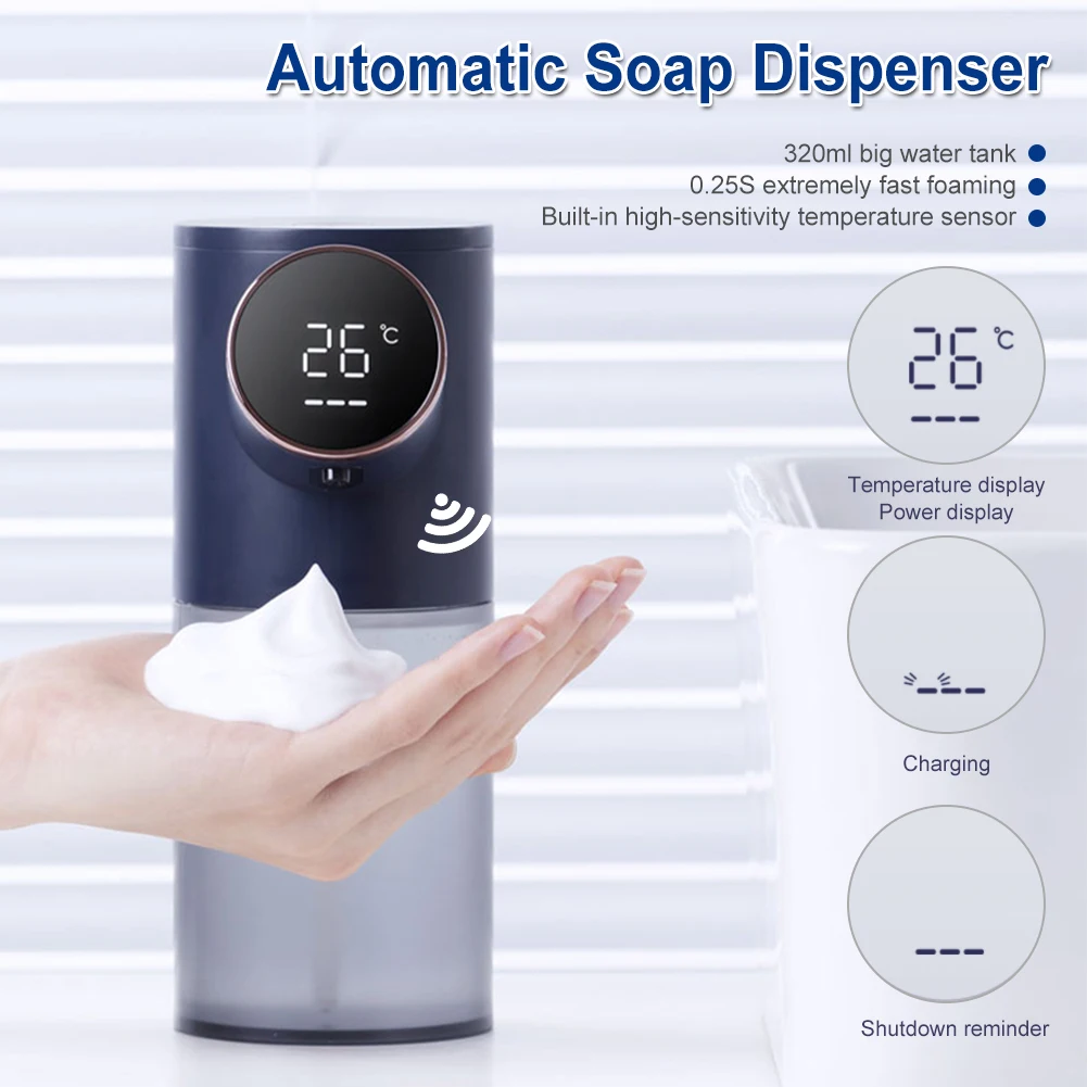 Automatic Soap Dispenser with Temperature Display Touchless Rechargeable Infrared Hand Sanitizer Dispenser for Bathroom Kitchen
Automatic Soap Dispenser with Temperature Display Touchless Rechargeable Infrared Hand Sanitizer Dispenser for Bathroom Kitchen