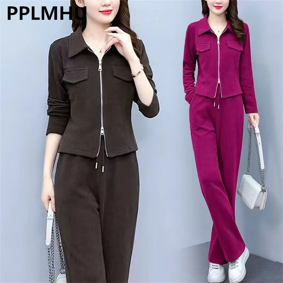 Spring Fall Casual Elegant Slim 2 Pieces Sets Korean Classic Short Jacket Coats Outfit High Waist Baggy Straight Pants Tracksuit
Spring Fall Casual Elegant Slim 2 Pieces Sets Korean Classic Short Jacket Coats Outfit High Waist Baggy Straight Pants Tracksuit