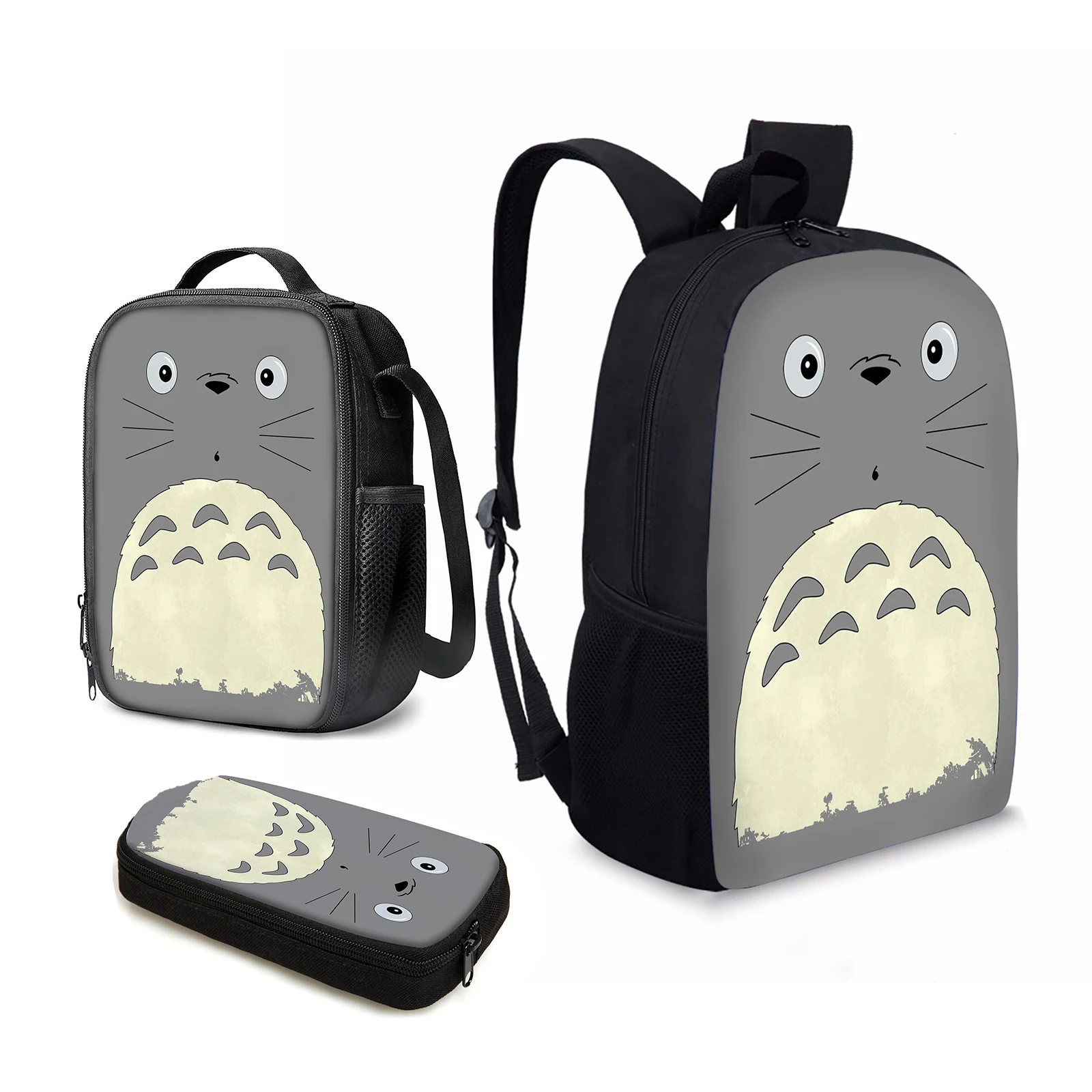 YIKELUO Gray Cartoon Cute Totoro 3pcs Student Back To School Gift Pack Textbook Durable Backpack With Zipper Insulated Lunch Bag
YIKELUO Gray Cartoon Cute Totoro 3pcs Student Back To School Gift Pack Textbook Durable Backpack With Zipper Insulated Lunch Bag