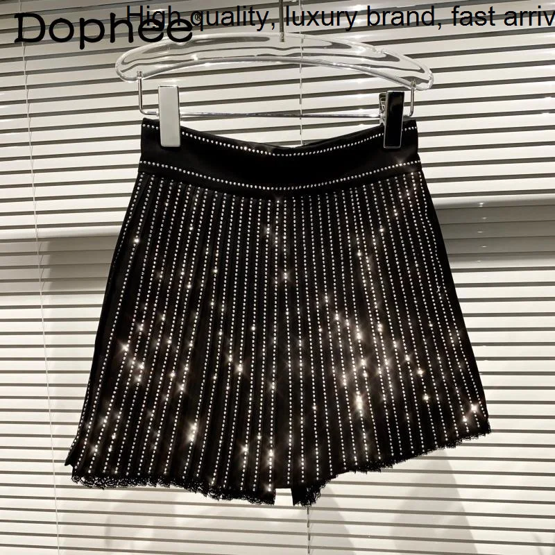 Industry Rhinestone Heavy Shiny Lace Pleated Suit Women High Waist Wide Leg Leisure Shorts Skirt 2023 Autumn Short Pants
Industry Rhinestone Heavy Shiny Lace Pleated Suit Women High Waist Wide Leg Leisure Shorts Skirt 2023 Autumn Short Pants