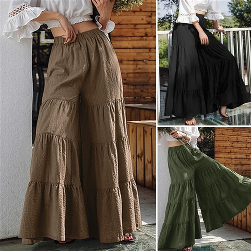 Vintage Women's Wide Leg Trousers 2021 Solid Pants Casual Elastic Waist Long Pantalon Palazzo Female Turnip Style Comfortable
Vintage Women's Wide Leg Trousers 2021 Solid Pants Casual Elastic Waist Long Pantalon Palazzo Female Turnip Style Comfortable