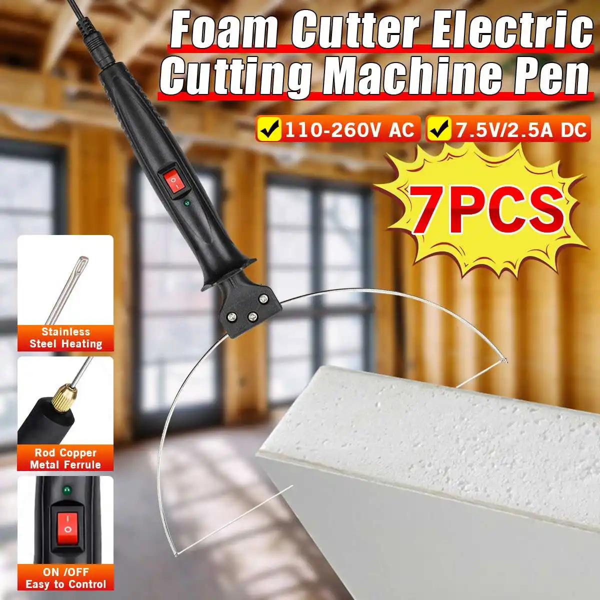 Foam Cutter Pen Electric cutting pen Die-Cut Machines Stainless Steel Portable Styrofoam cutting tool set Heating Wire 18W
Foam Cutter Pen Electric cutting pen Die-Cut Machines Stainless Steel Portable Styrofoam cutting tool set Heating Wire 18W