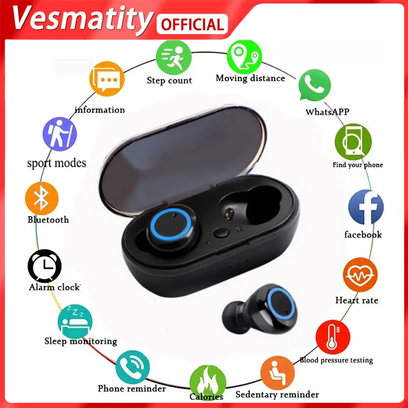 Беспроводные наушники Y50, Bluetooth 5,0, TWS наушники Y50, TWS наушники-вкладыши, игровая стереогарнитура с зарядным боксом для телефона
Беспроводные наушники Y50, Bluetooth 5,0, TWS наушники Y50, TWS наушники-вкладыши, игровая стереогарнитура с зарядным боксом для телефона
