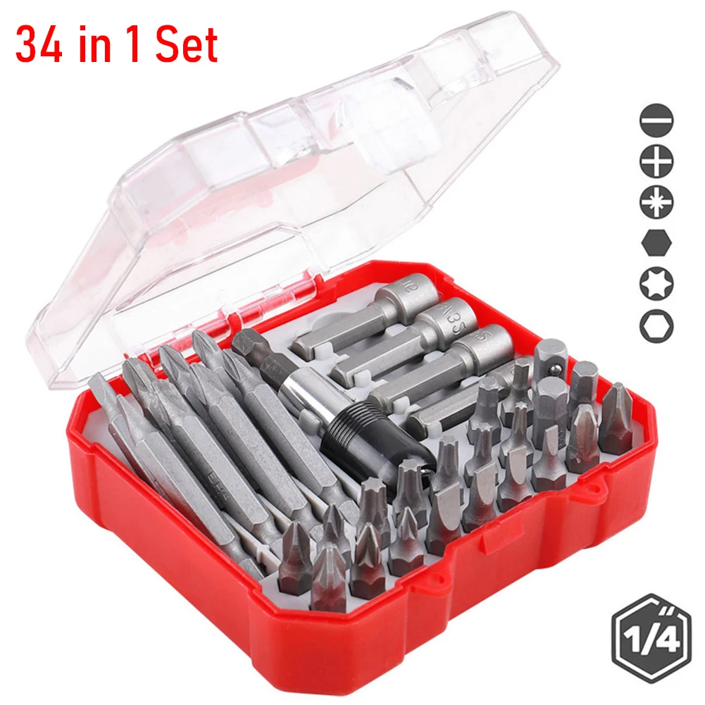 Screwdriver Socket Set Phillips Torx Hex Nut Driver Mechanical 6.3mm Wrench 34 In 1 Screw Bit Set Holder Adapter Repair Tools 
Screwdriver Socket Set Phillips Torx Hex Nut Driver Mechanical 6.3mm Wrench 34 In 1 Screw Bit Set Holder Adapter Repair Tools