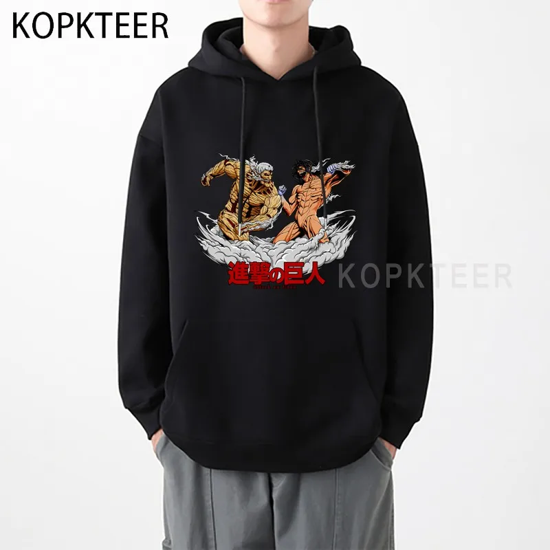 Armored Titan VS Attack Titan Fashion Anime Cartoon Print Hooded Sweatshirt Harajuku Winter Fashion Casual Oversized Men Hoodies
Armored Titan VS Attack Titan Fashion Anime Cartoon Print Hooded Sweatshirt Harajuku Winter Fashion Casual Oversized Men Hoodies