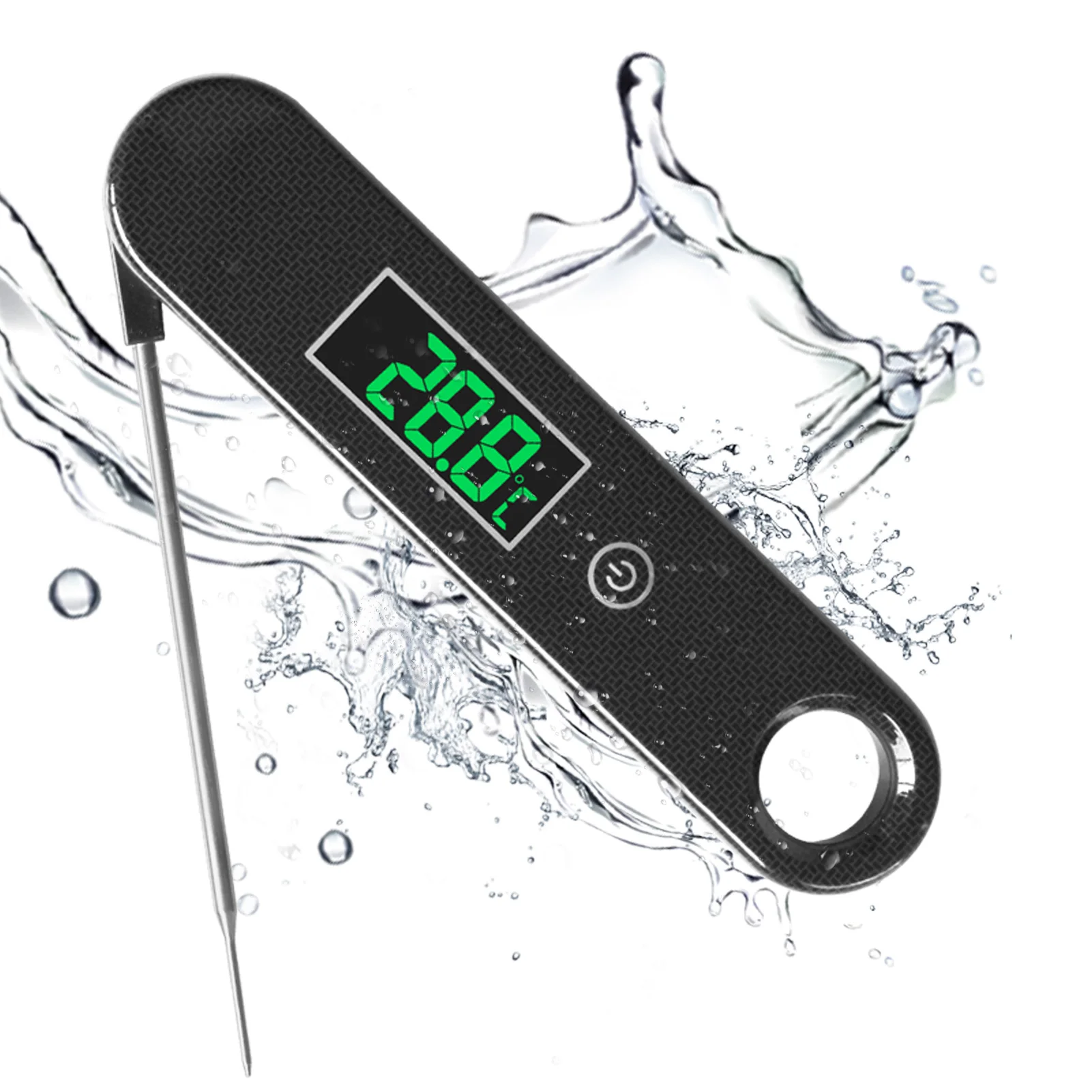 Цифровой термометр для мяса, кухонный градусник со складным щупом и подсветкой
Цифровой термометр для мяса, кухонный градусник со складным щупом и подсветкой