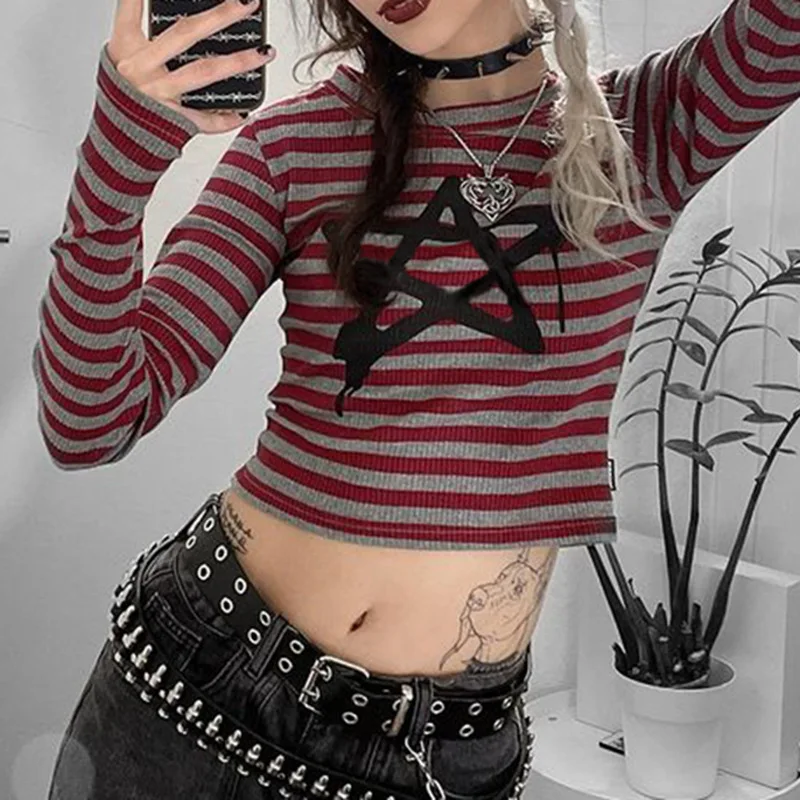 Женская футболка в полоску, Повседневная футболка с контрастным принтом звезд, коротким рукавом и круглым вырезом, весна-осень 2023
Женская футболка в полоску, Повседневная футболка с контрастным принтом звезд, коротким рукавом и круглым вырезом, весна-осень 2023